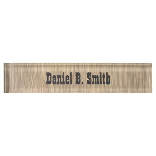 Personalisierter Western ausgeblendet Holzaussehen Namensplakette (Vorderseite)