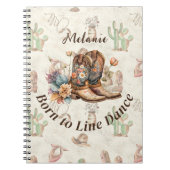 Personalisierter Western-Boho-Line-Tanz Notizblock (Vorderseite)
