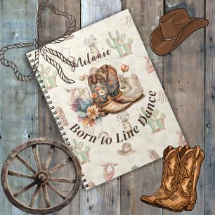 Personalisierter Western-Boho-Line-Tanz Notizblock