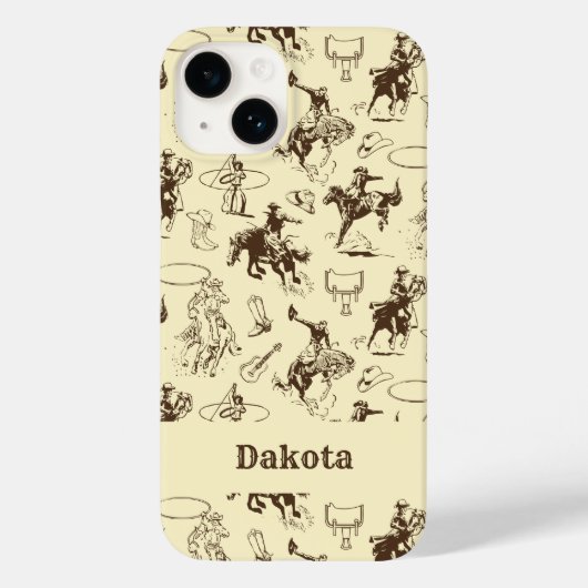 Personalisierter Western Cowboy Rodeo Pferde Case-Mate iPhone Hülle (Rückseite)