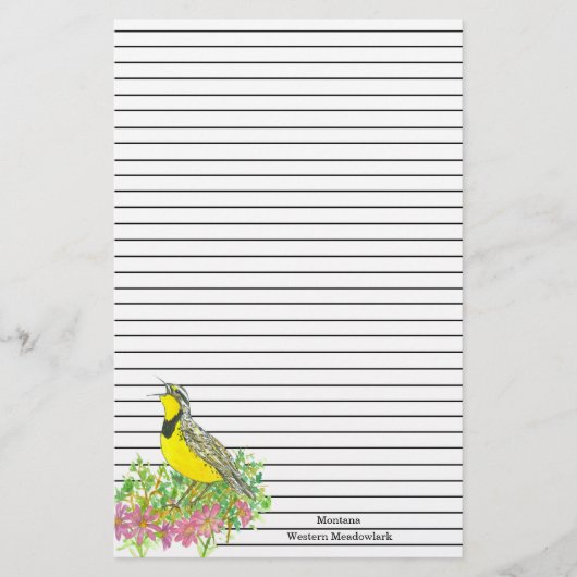 Personalisierter Western Meadowlark Letter Writing Briefpapier (Vorderseite)