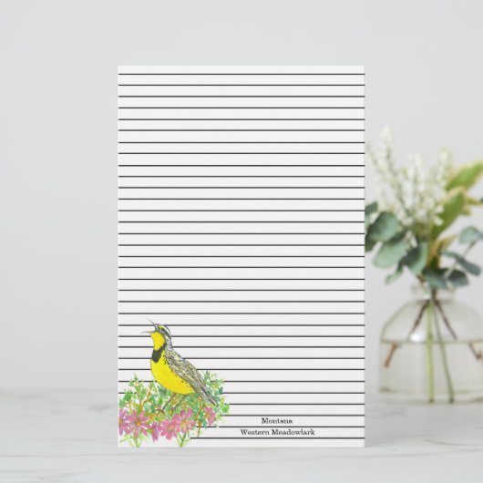 Personalisierter Western Meadowlark Letter Writing Briefpapier (Stehend Vorderseite)