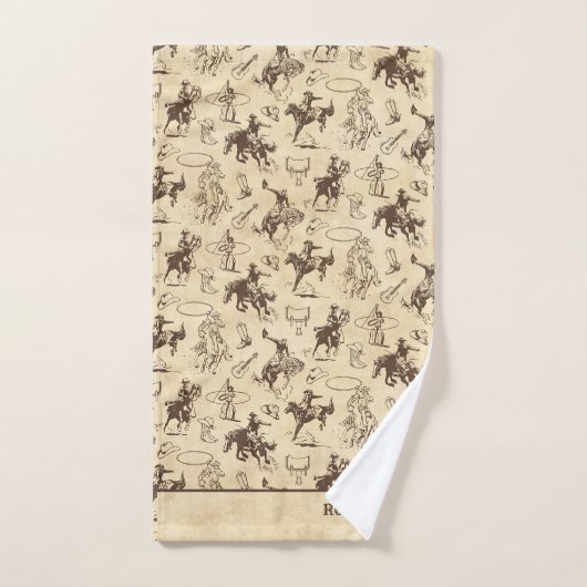 Personalisierter Western Pferde Rodeo Cowboy Badhandtuch Set (Handtuch)