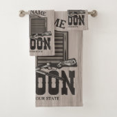 Personalisierter Western Rifle Guns Old Saloon Bar Badhandtuch Set (Insitu)