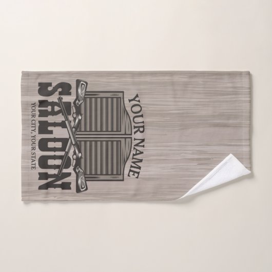 Personalisierter Western Rifle Guns Old Saloon Bar Badhandtuch Set (Handtuch)