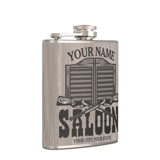 Personalisierter Western Rifle Guns Old Saloon Bar Flachmann (Rechts)