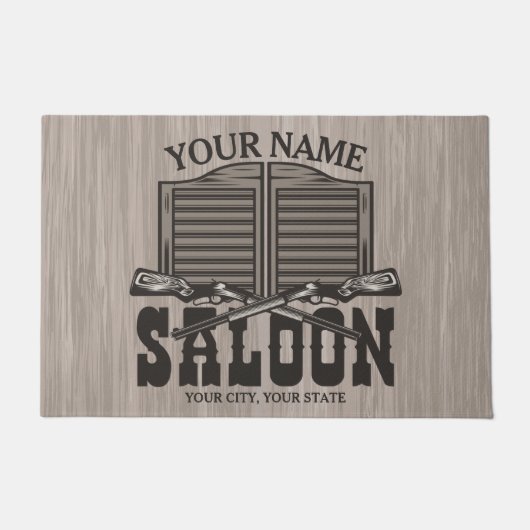 Personalisierter Western Rifle Guns Old Saloon Bar Fußmatte (Vorderseite)