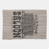 Personalisierter Western Rifle Guns Old Saloon Bar Geschirrtuch (Horizontal)