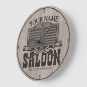 Personalisierter Western Rifle Guns Old Saloon Bar Große Wanduhr (Winkel)