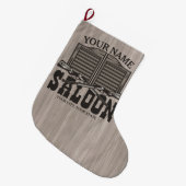 Personalisierter Western Rifle Guns Old Saloon Bar Großer Weihnachtsstrumpf (Vorderansicht (hängend))