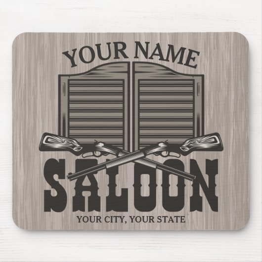 Personalisierter Western Rifle Guns Old Saloon Bar Mousepad (Vorne)