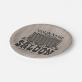 Personalisierter Western Rifle Guns Old Saloon Bar Pappteller (Schrägansicht)