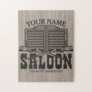 Personalisierter Western Rifle Guns Old Saloon Bar Puzzle