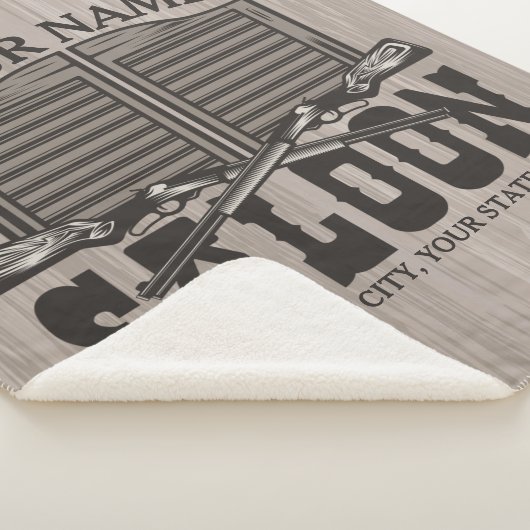 Personalisierter Western Rifle Guns Old Saloon Bar Sherpadecke (3/4)