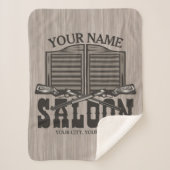 Personalisierter Western Rifle Guns Old Saloon Bar Sherpadecke (Vorderseite)