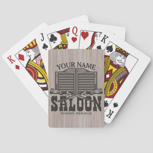 Personalisierter Western Rifle Guns Old Saloon Bar Spielkarten (Rückseite)