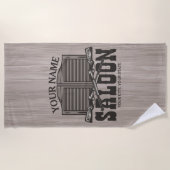 Personalisierter Western Rifle Guns Old Saloon Bar Strandtuch (Vorderseite)