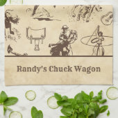Personalisierter Western Rodeo Cowboy Cowgirl Geschirrtuch (Gefaltet)