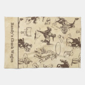 Personalisierter Western Rodeo Cowboy Cowgirl Geschirrtuch (Horizontal)