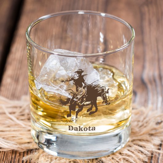 Personalisierter Western Rodeo Cowboy Cowgirl Whiskyglas