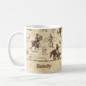 Personalisierter Western Rodeo Cowboy Kaffeetasse (Links)