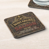 Personalisierter Western-Saloon Rustikaler Männerh Getränkeuntersetzer (Linke Seite)