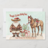 Personalisierter Western Santa Feiertagskarte (Vorderseite)