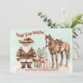 Personalisierter Western Santa Feiertagskarte (Stehend Vorderseite)