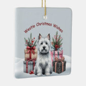 Personalisierter Westie mit Geschenken Ornament (Rechts)