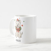 Personalisierter Westie-Weihnachtskranz Kaffeetasse (Vorderseite Links)