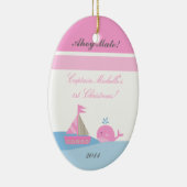 Personalisierter Whale für Segelschiffe Keramik Ornament (Rechts)