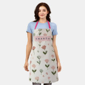 Personalisierter Whimsical Blush Gartenstil Schürze (Getragen)