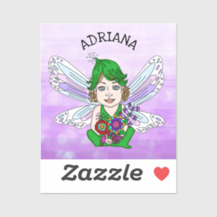 Personalisierter Whimsical Fairy Name   Aufkleber