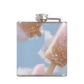 Personalisierter Whimsical Glitzer Popsim Muster Flachmann (Rückseite)