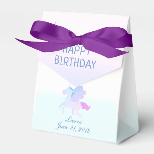 Personalisierter Whimsical Happy Birthday Unicorn Geschenkschachtel (Vorderseite)