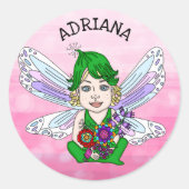 Personalisierter Whimsical-Name Runder Aufkleber (Vorderseite)