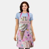 Personalisierter Whimsischer Pastell-Eiscreme-Tra Schürze (Getragen)