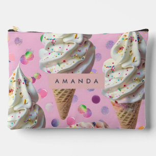 Personalisierter Whimsischer Pastell-Eiscreme-Tra Zubehörtasche