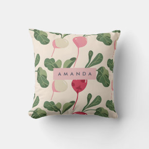 Personalisierter Whimsischer Pastell-Rettich-Garte Kissen