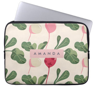 Personalisierter Whimsischer Pastell-Rettich-Garte Laptopschutzhülle