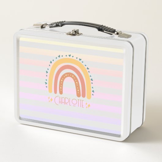 Personalisierter Whimsischer Regenbogen Lunch Box (Vorderseite)