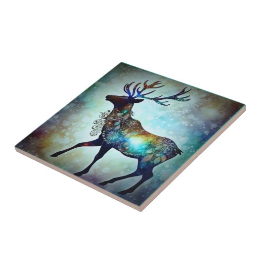 Personalisierter Whimsischer Weihnachtsbaum Fliese (Seite)