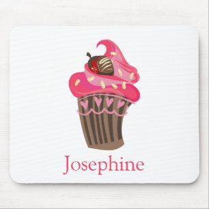 Personalisierter Whimsy Pink Cupcake Maus Pad Mousepad