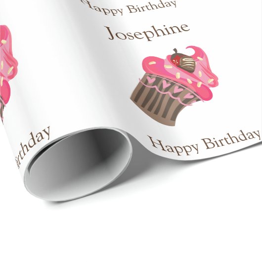 Personalisierter Whimsy Pink Geschenkpapier (Rolleneckpunkt)