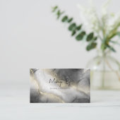 Personalisierter White Black Gold Glitzer Visitenkarte (Stehend Vorderseite)