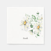 Personalisierter White Daisis Duschcocktail Serviette (Vorderseite)
