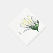 Personalisierter White Daisy Duschcocktail Serviette (Ecke)
