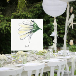 Personalisierter White Daisy Duschcocktail Serviette