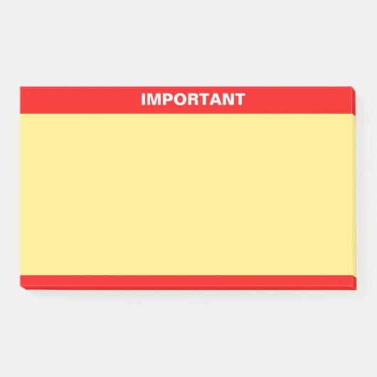 Personalisierter wichtiger Text auf Rot und Gelb Post-it Klebezettel (Vorderseite)