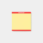 Personalisierter wichtiger Text auf Rot und Gelb Post-it Klebezettel (Vorderseite)